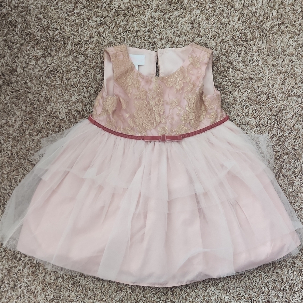 Pink and Gold Tulle Dress